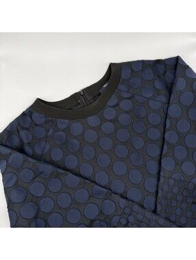 Madewell Polka Dot Crew Neck Long Sleeve Woven Top M